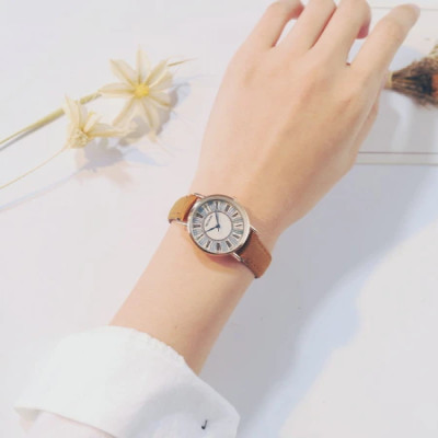 Korean version of simple digital scale literary retro college stone watch