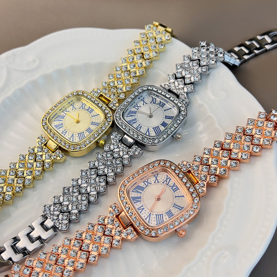 diamond ladies small square watch temperament fashion full diamond square bracelet
