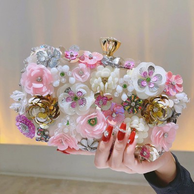 Flower clutch handbag
