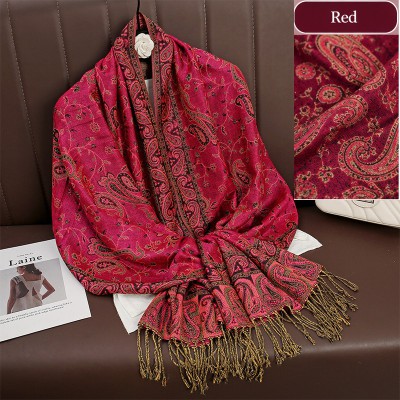 New Jacquard Tassel Faux Cashmere Scarf, Light Luxury and High-End Feel, Autumn and Winter Women's Soft Scarf Shawl 2026